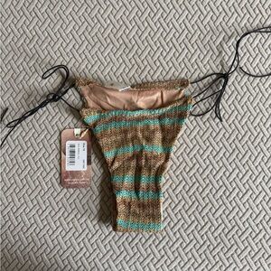 Jaded London Allure Striped Knit Micro Bikini Bottom
